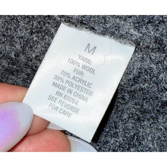 Roz & Ali WOMENS "M" PRE-OWNED Y2K Blazer 100% Wool‎ Faux Fur Ruffle Velvet Trim - Picture 14 of 14